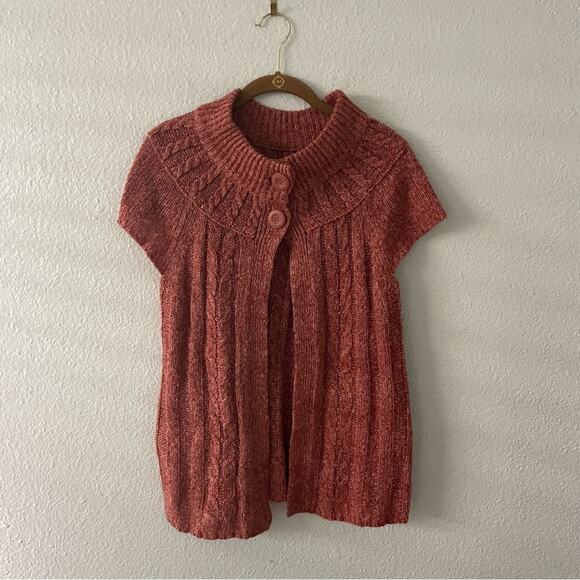 Y2K Orange Rust Cardigan Sweater Shrug - Picture 1 of 5